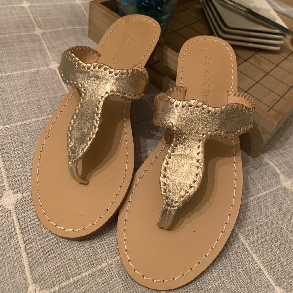 Gold Leather Sandals
